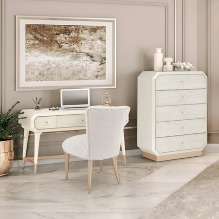 3-Piece Vanity Set with Mirror and Chair