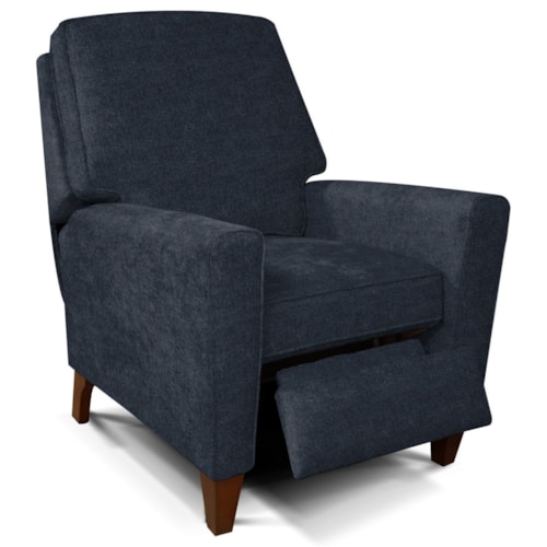 Transitional Manual Push Back Recliner with High Tapered Legs