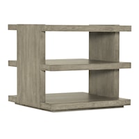 Casual End Table with 2 Open Shelves