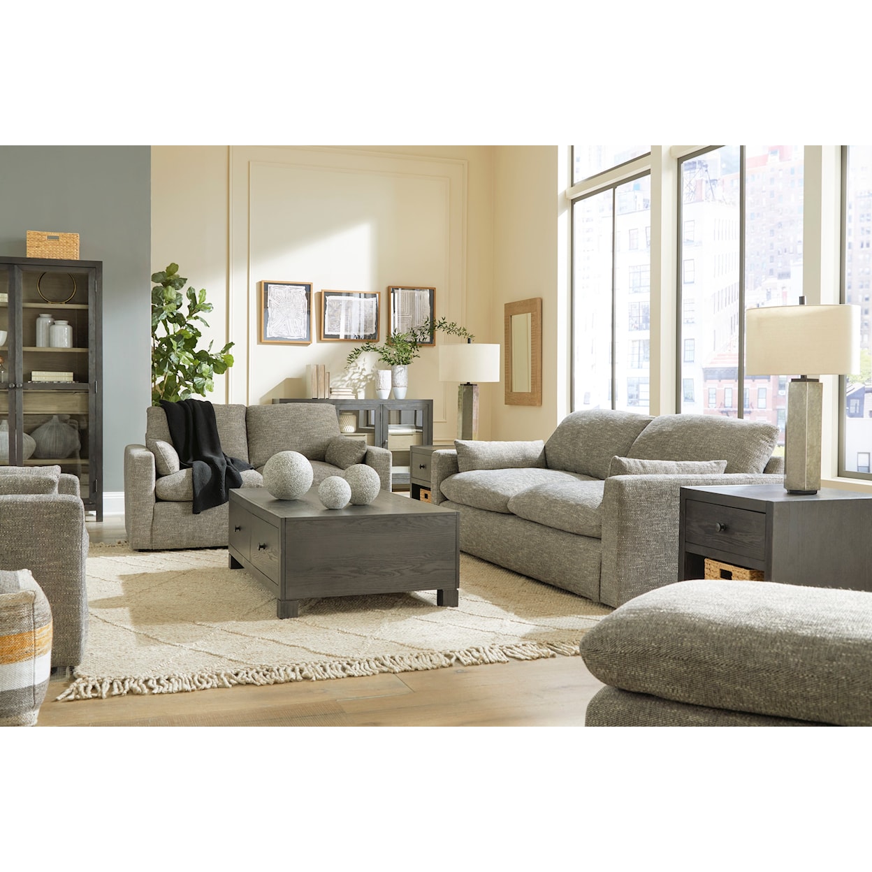 Ashley Furniture Benchcraft Dramatic Oversized Chair and Ottoman