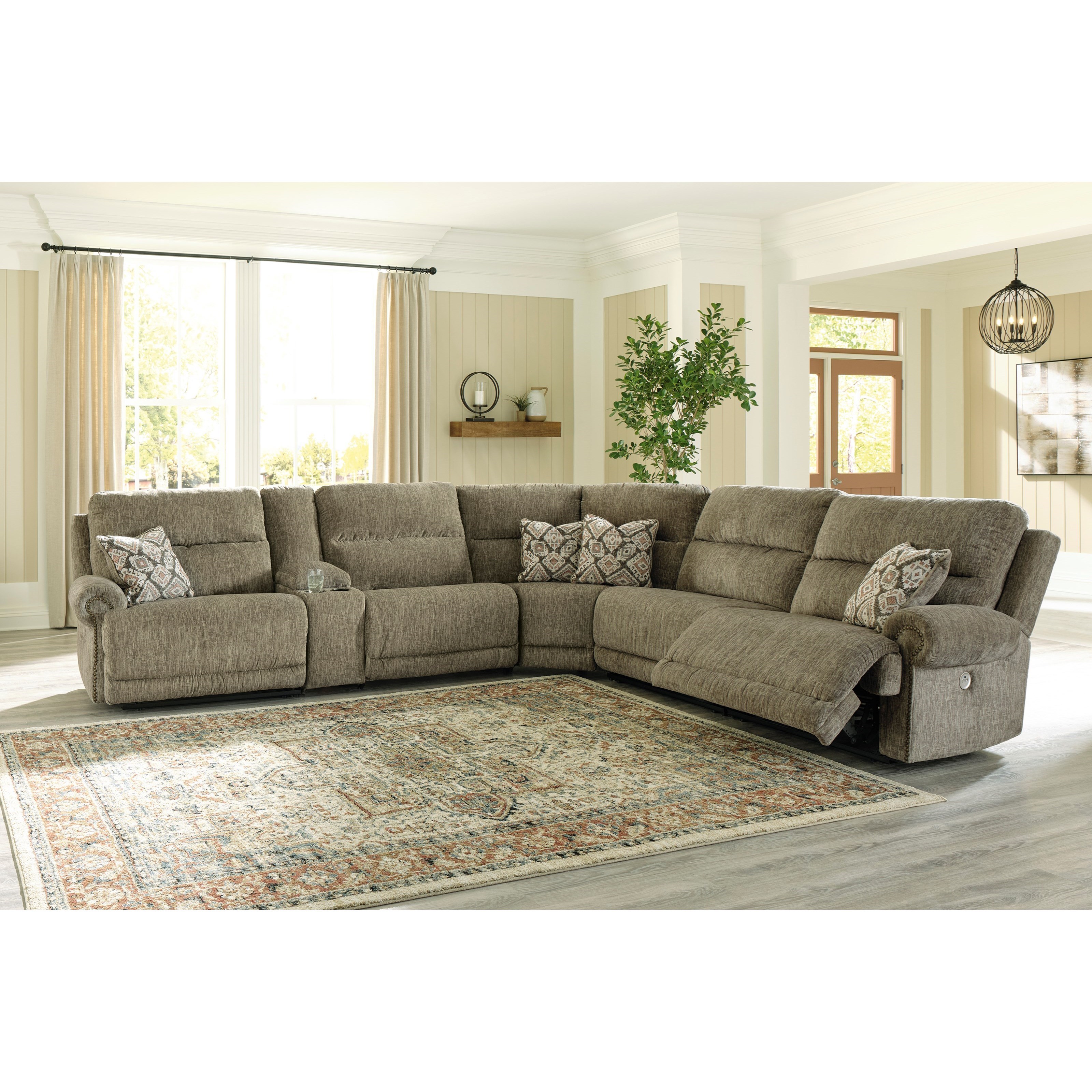 Taupe deals reclining sectional