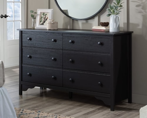 Transitional Dawson Trail 6-Drawer Dresser - Raven Oak