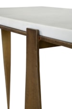 Furniture Classics Mid-Century Modern Marble Console Table with Antique Brass Legs