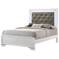 Glam Full Bed With Upholstered LED Headboard