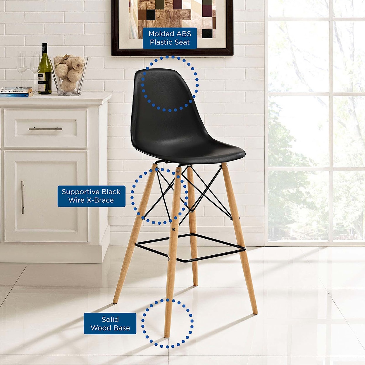 Modway Pyramid Dining Bar Stool