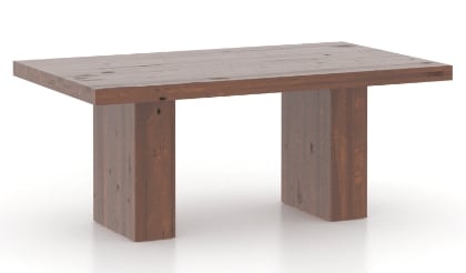 Customizable Rectangular Table with Double Pedestal Base