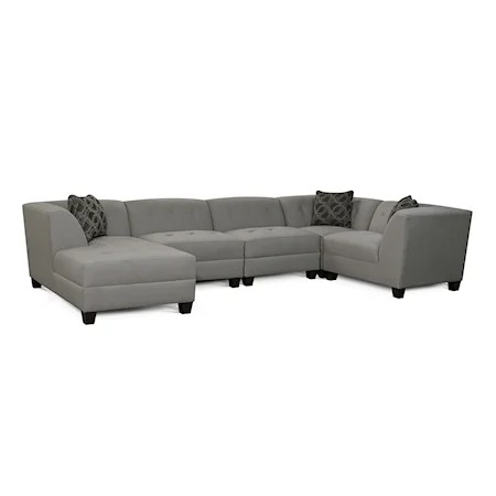 Contemporary Sectional Sofa with 4-5 Seats