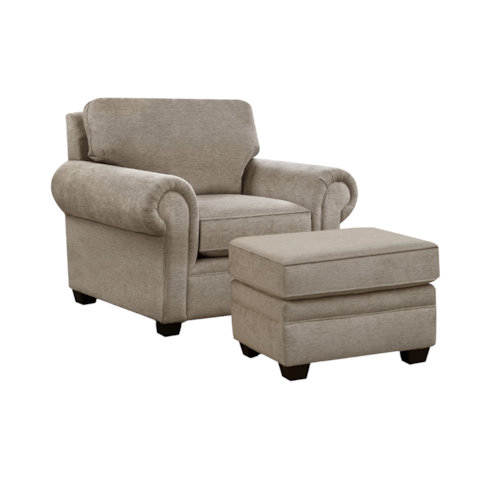 Casual Chair and Ottoman Set