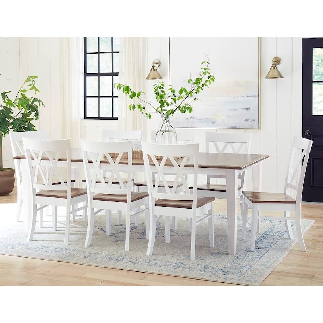Archbold Furniture Amish Essentials Casual Dining 9-Piece Dining Set