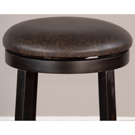 30&quot;H Swivel Stool, Cushion Seat