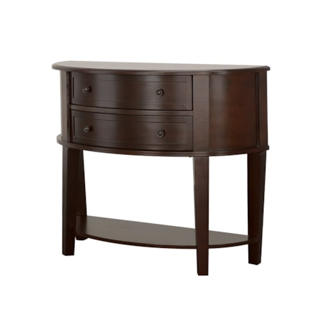 Diane 2-drawer Demilune Console Table