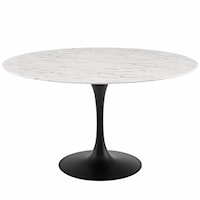 54" Round Artificial Marble Dining Table