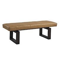Contemporary Luxor Leather Bench