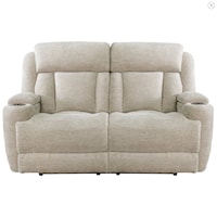 Casual Lucky Fawn Power Loveseat with Power Headreats and USB port