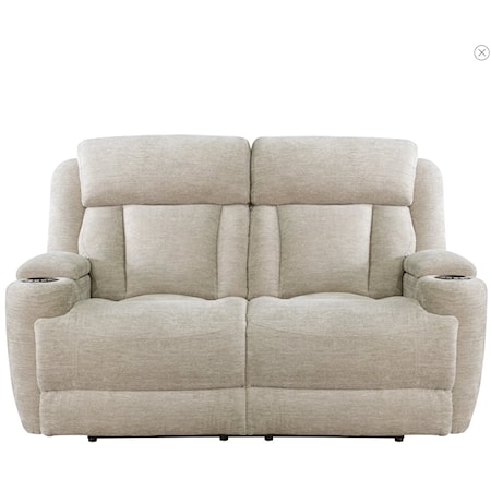 Casual Lucky Fawn Power Loveseat with Power Headreats and USB port