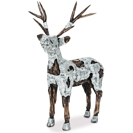 Small Wood Crafted Deer Sculpture