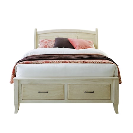 Queen Arched Footboard Storage Bed