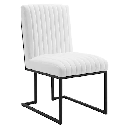 Channel Tufted Fabric Dining Chair