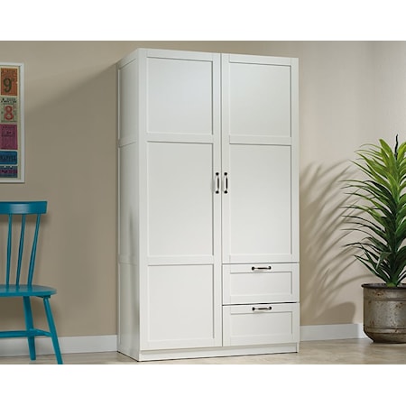 Transitional Wardrobe/Cabinet with Drawers and Adjustable Shelves