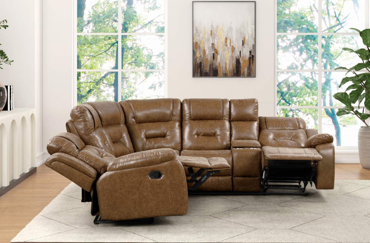 Manual Sectional with USB-A and USB-C