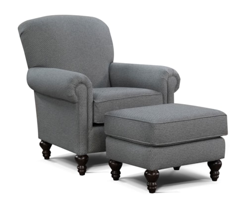 Traditional Chair and Ottoman Set