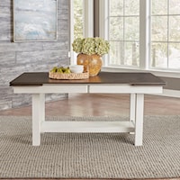 Transitional Trestle Table with Two 12" Leaves 