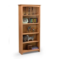 Customizable 24 X 60 Solid Wood Alder Bookcase with 4 Open Shelve