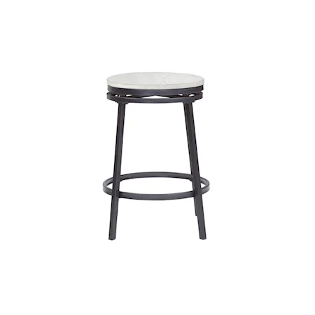 Transitional Backless Barstool with Metal Frame