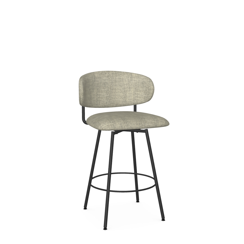 Contemporary Counter Height Swivel Stool with Curved Back