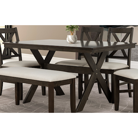 Farmhouse Rectangular Charcoal Dining Table