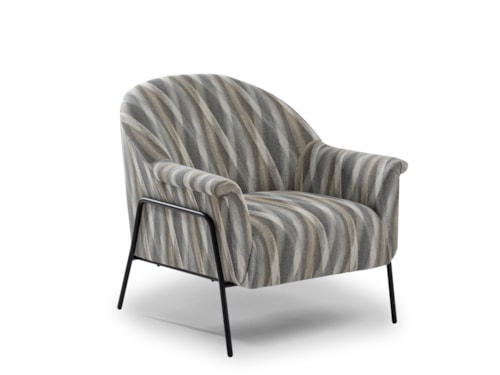 Contemporary Accent Chair with Metal Framed Legs