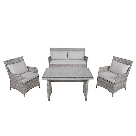 Casual Outdoor 4-Piece Loveseat Set