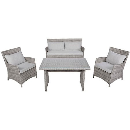 Progressive Furniture Lakefront 4 Piece Casual Outdoor Loveseat Set |  Simply Home by Lindy's | Outdoor Conversation - Chat Set