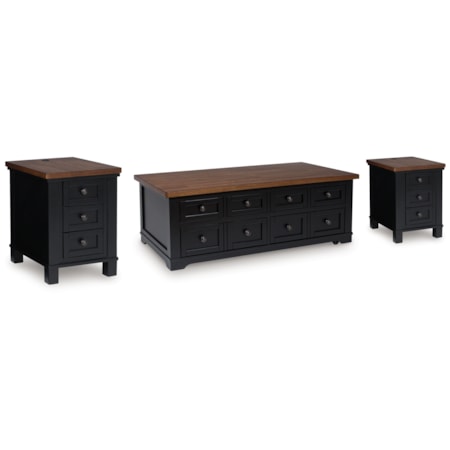 Lift-Top Coffee Table And 2 End Tables