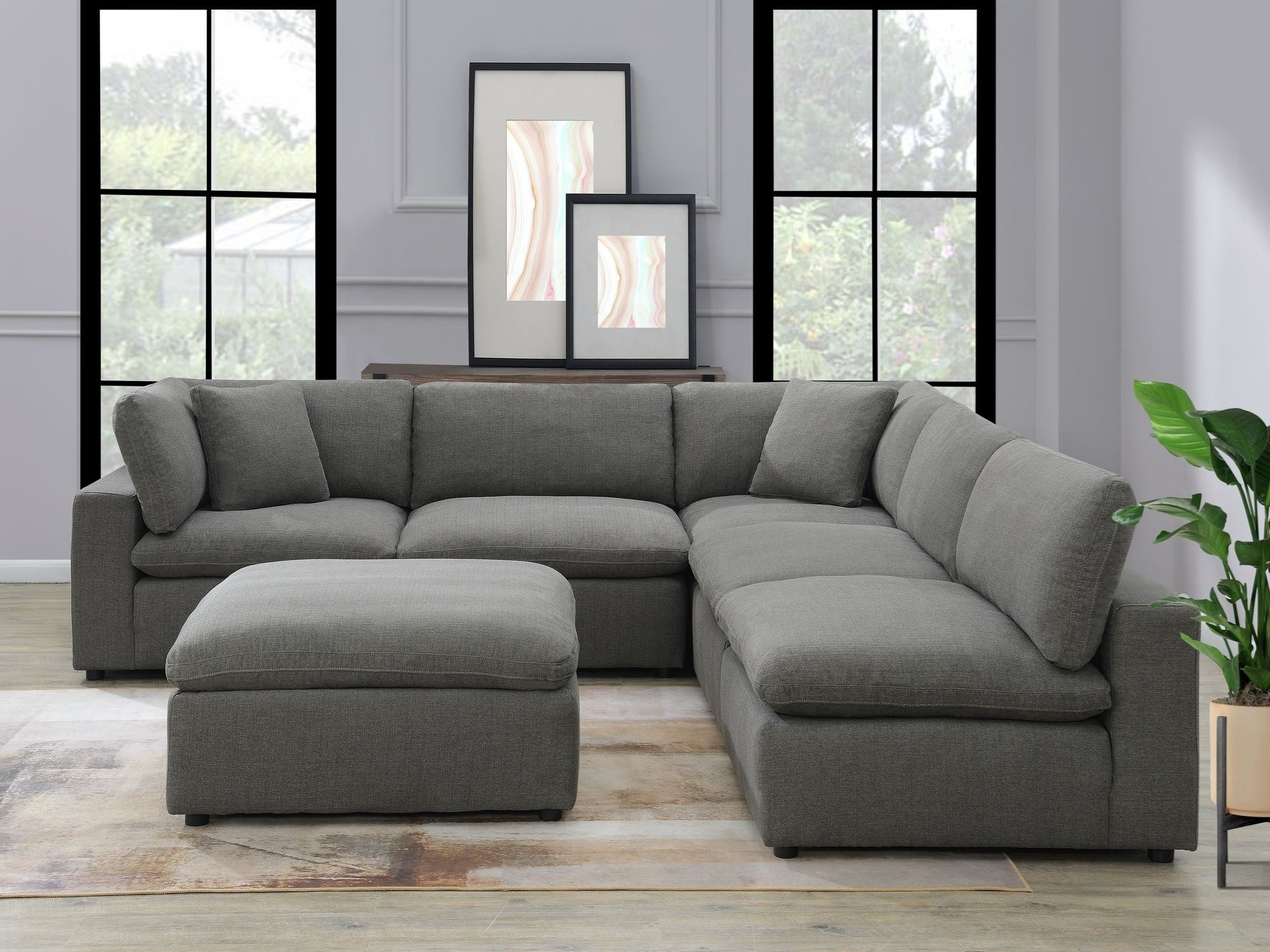 Elements International Cloud 9 Square Ottoman