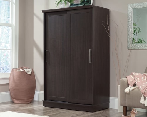 Contemporary Bedroom Armoire with Sliding Door