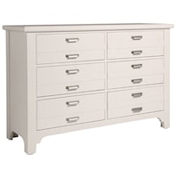 Transitional 6 Drawer Double Dresser