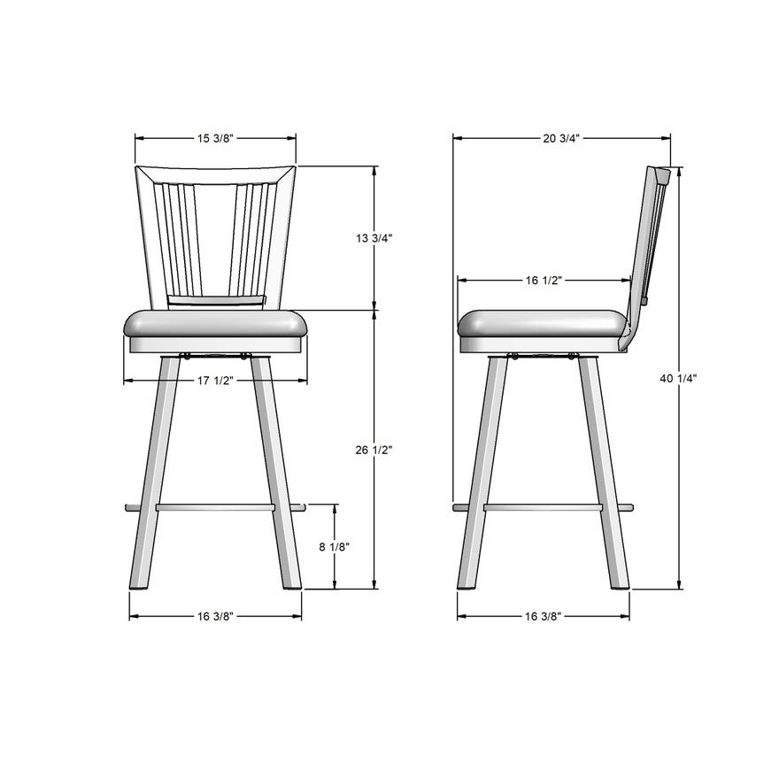 Amisco Madison Upholstered Swivel Counter Stool