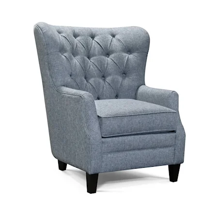 Transitional Button Tufted Wing Back Chair