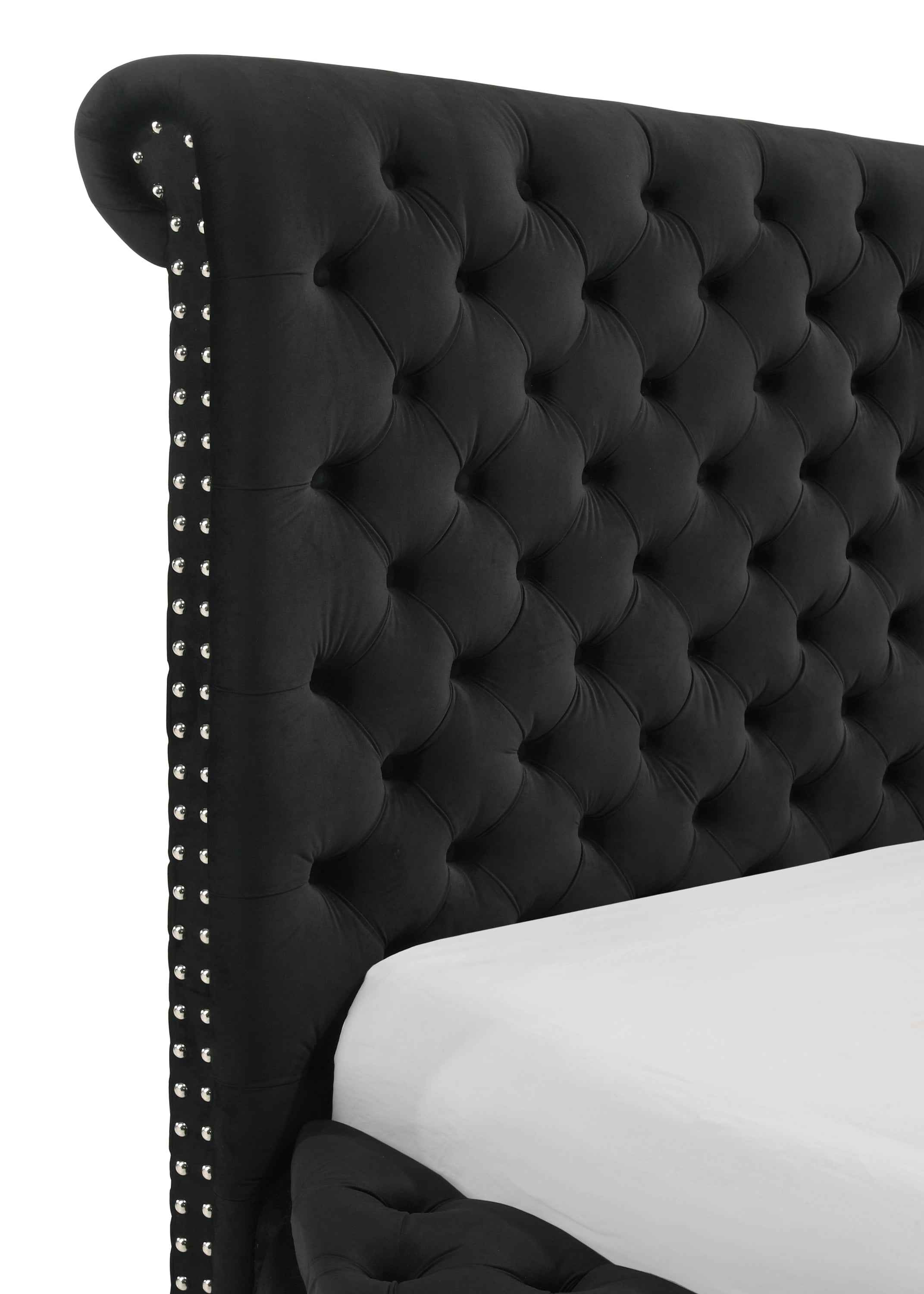 Crown Mark Brigitte Queen Upholstered Bed - Black