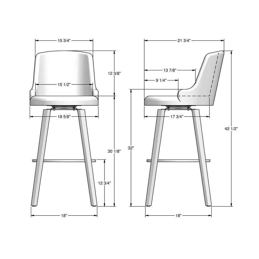 Upholstered Swivel Bar Stool