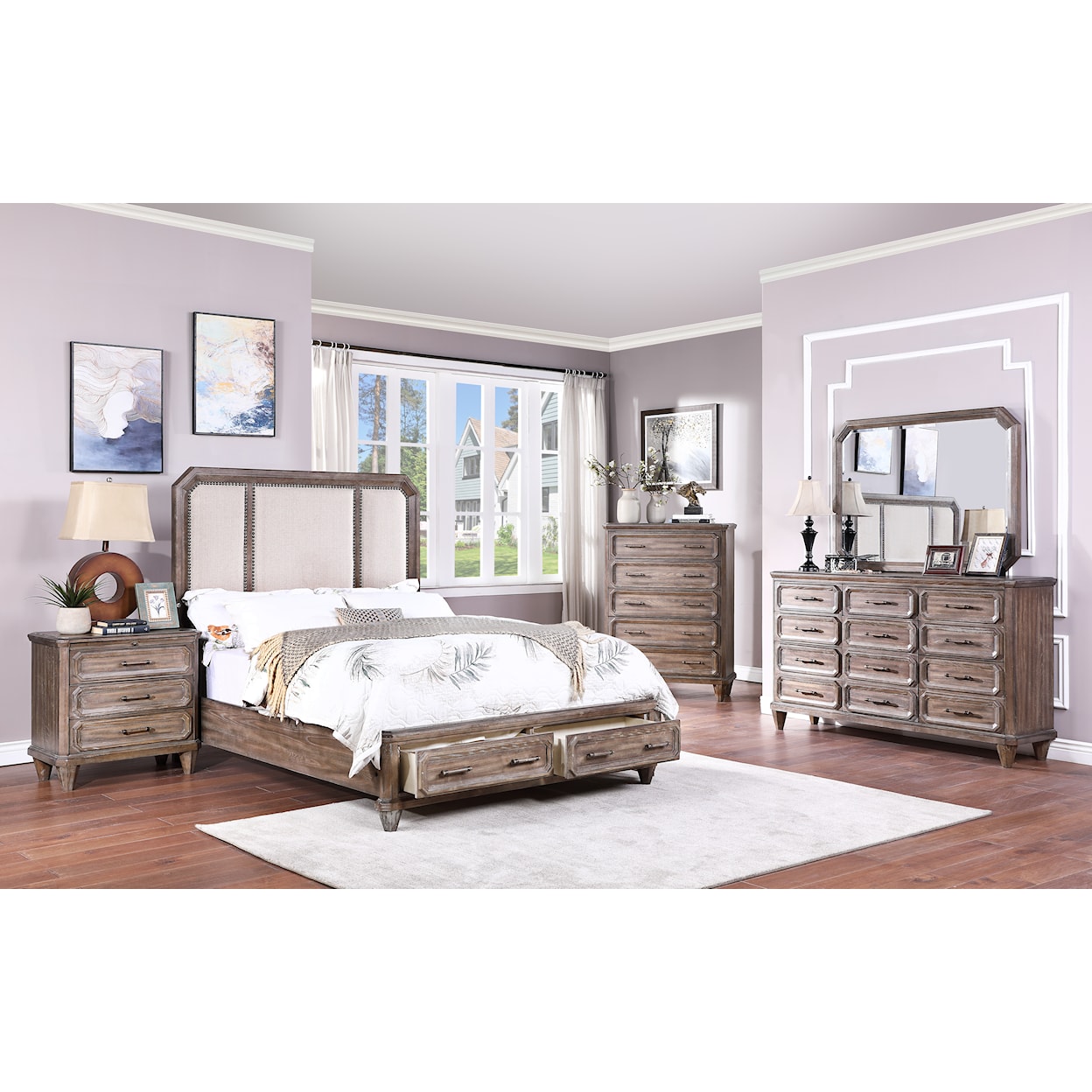 New Classic Lincoln Park Queen Storage Bed 