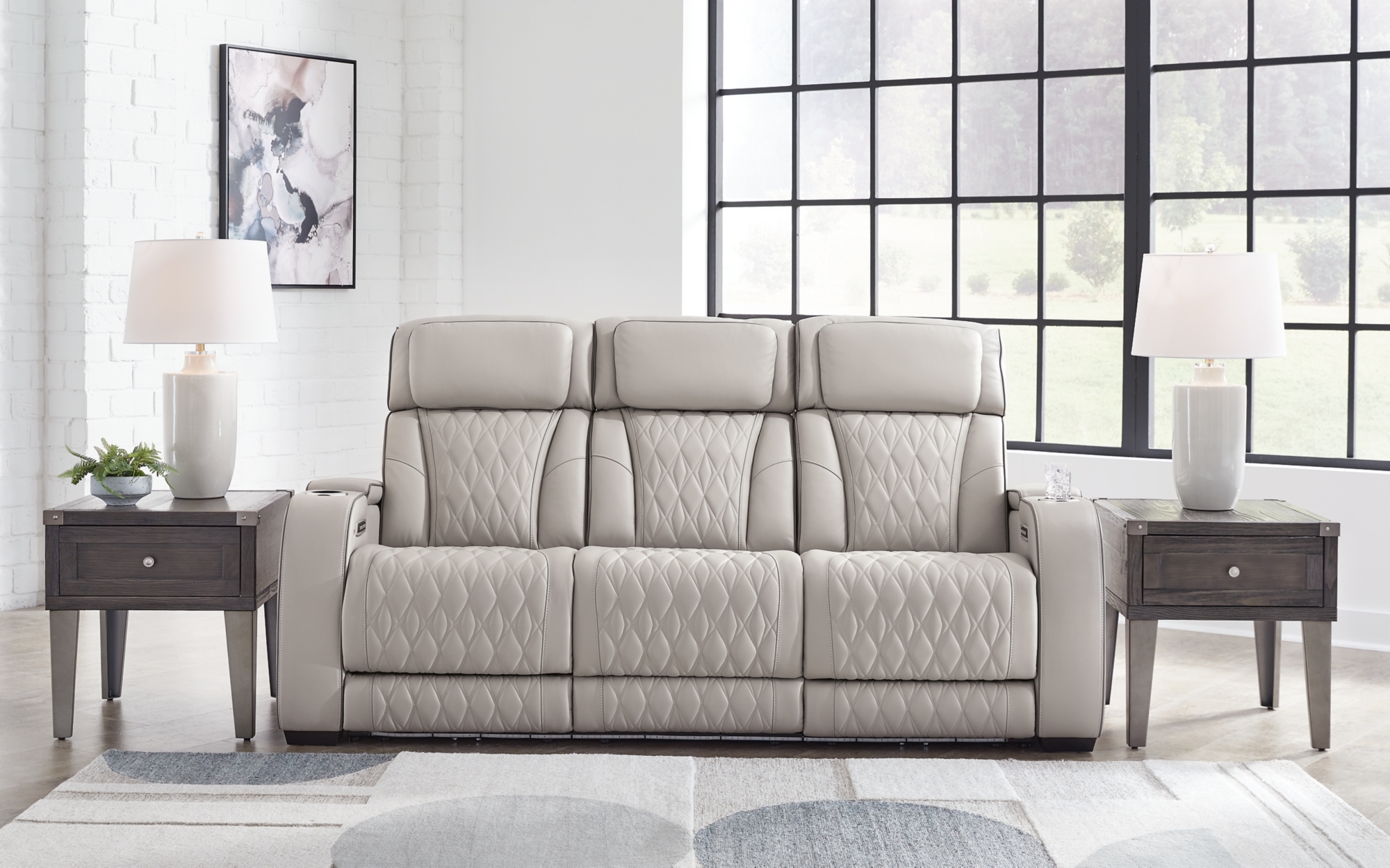 Pwr Rec Sofa With Adj Headrest