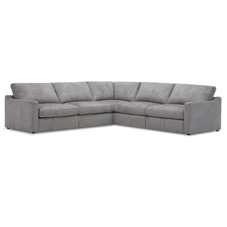 Casual 5-Piece Modular Sectional Sofa with Deep-Seated Design