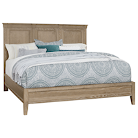 Rustic Queen Low-Profile Bed with Panel Headboard