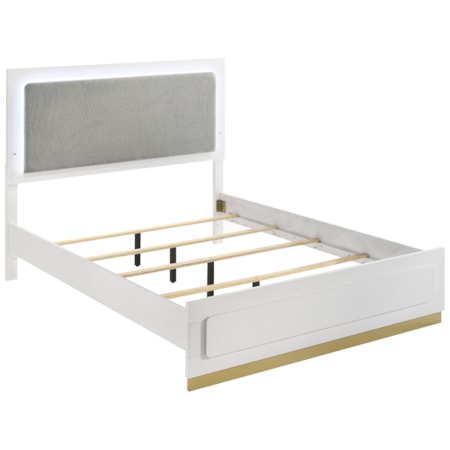 Caraway Wood Cal King LED Panel Bed