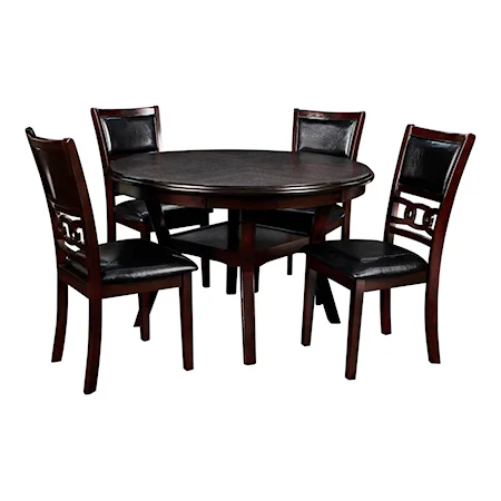 Contemporary 5-Piece Dining Table and Chair Set with Table Storage