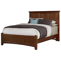 Transitional California King Mansion Bed with Low Profile Footboard