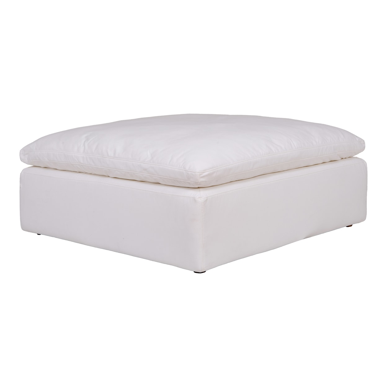 Moe's Home Collection Clay Clay Ottoman Livesmart Fabric White