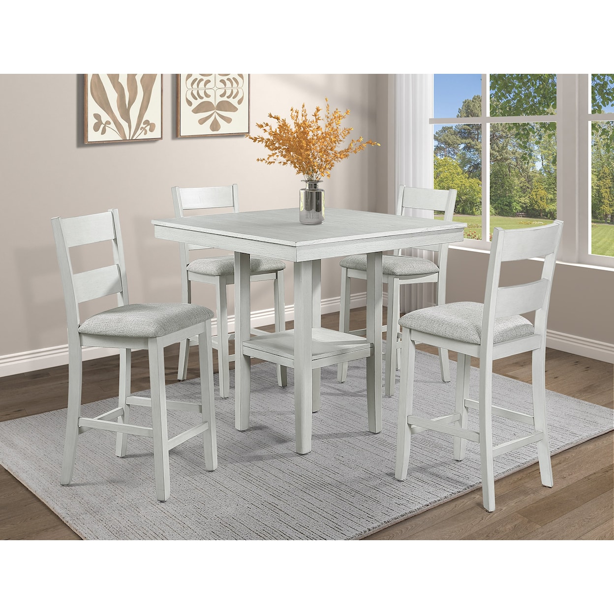 Crown Mark LESTER 5-Piece Counter Height Dining Set